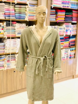 Muslin Bathrobes Sage